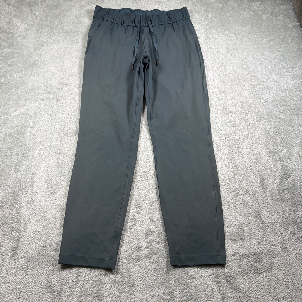 Lululemon On The Fly Pant 28" Womens 6 Iron Blue 7/8 Length Drawstring
